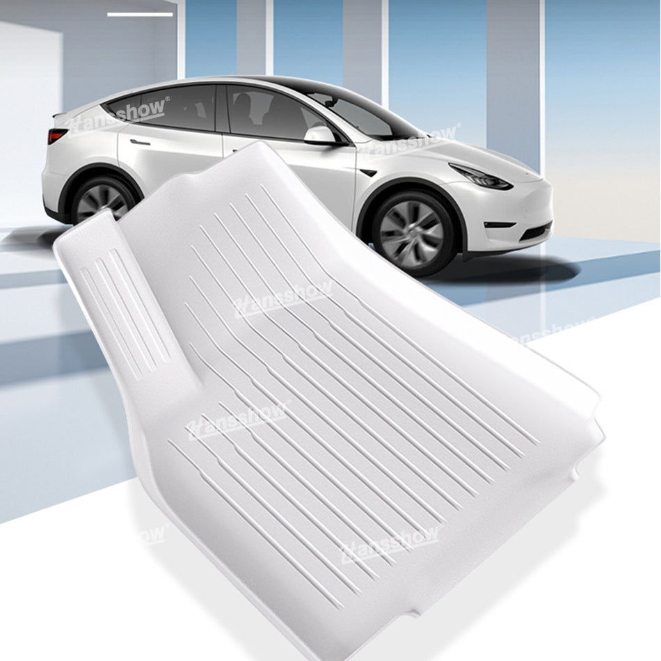 Tapis de sol blancs Highland pour Tesla Model Y/3/3, sur mesure, toutes saisons, accessoires d'intérieur en TPE | Hansshow