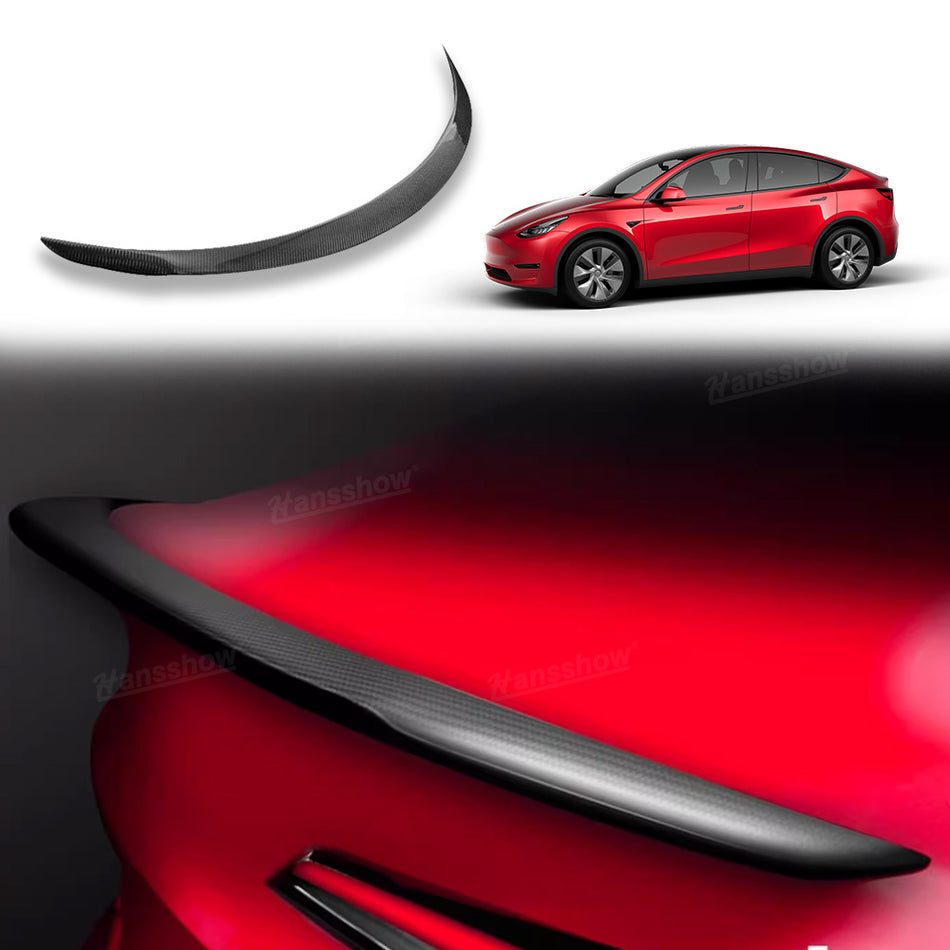 Tesla Model Y Real Carbon Fiber Tail Spoiler Wing Rear Trunk Lid Inspired By Model 3 Performance|Hansshow