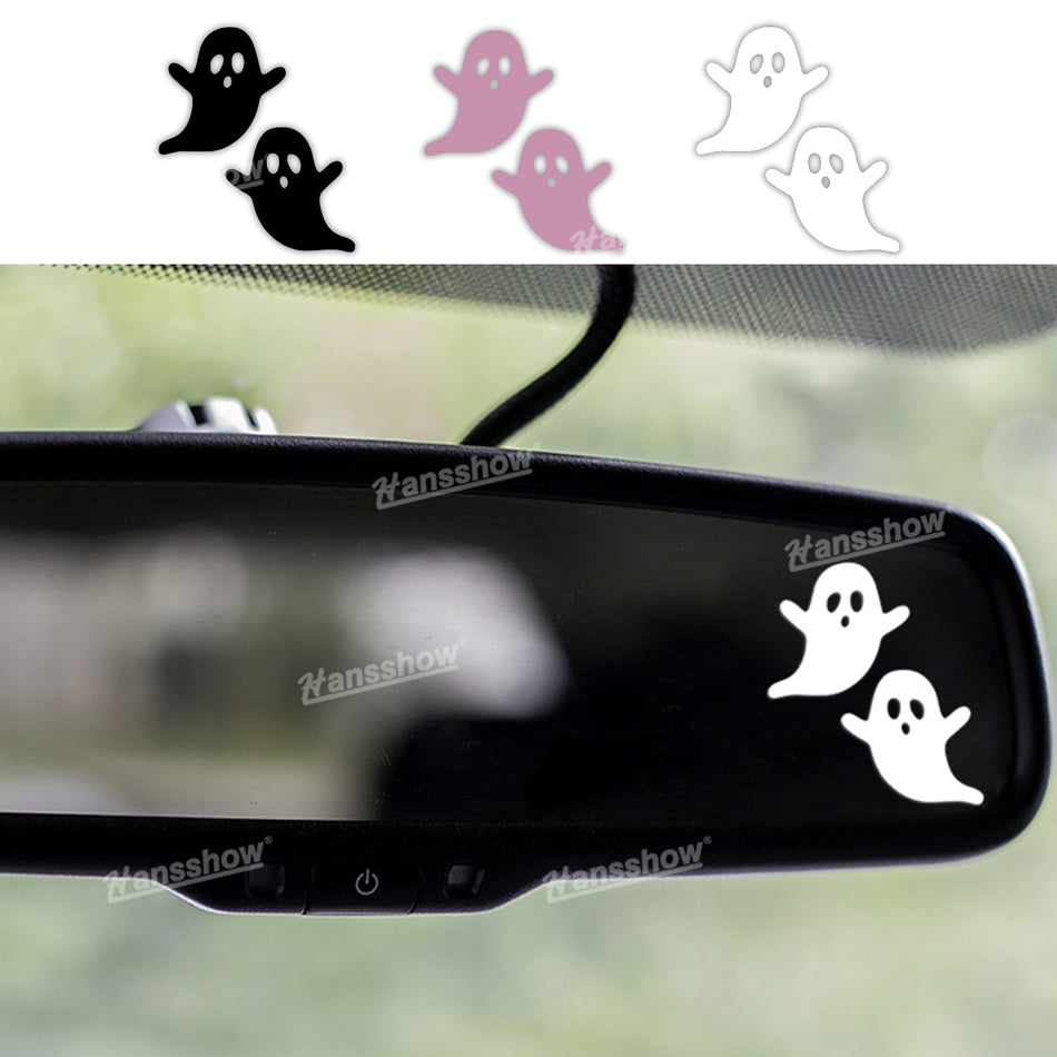 Halloween-Themed Ghost Face Car Rearview Mirror Sticker|Hansshow