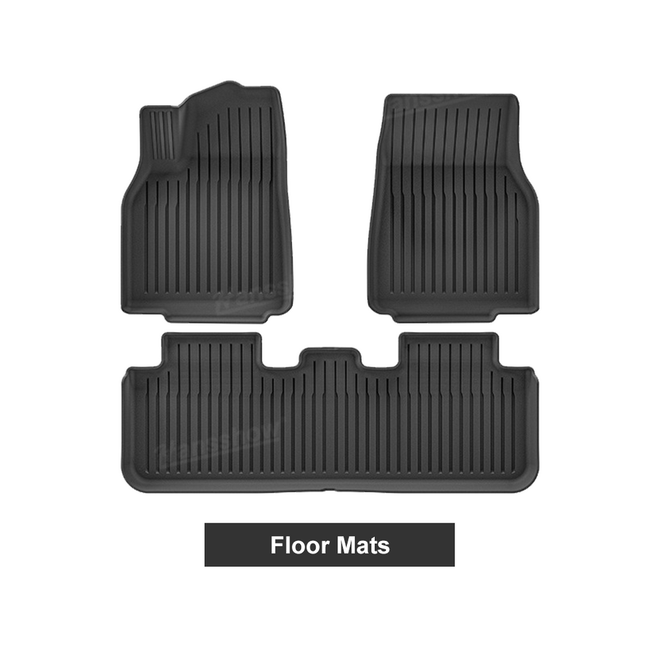 Model Y Juniper Floor Mats TPE Trunk Liners Stain Resistant Seat Back Cover Tesla All Weather Mats