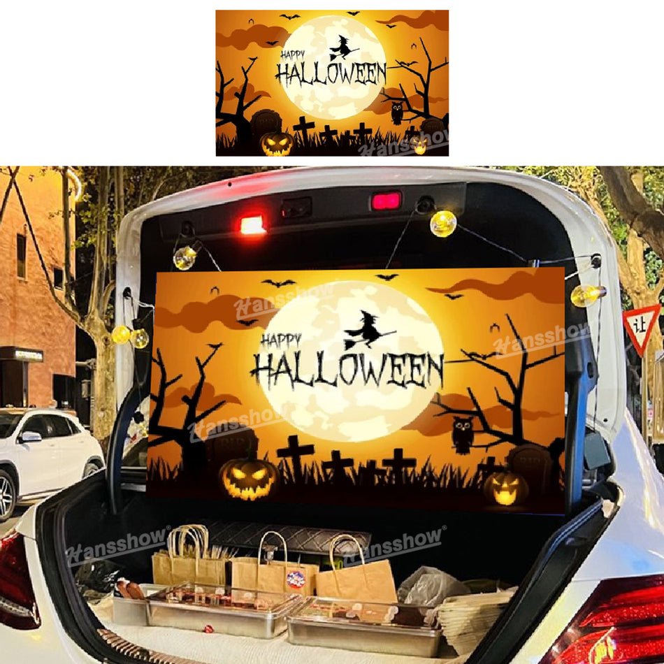 Halloween-Themed Car Rear Compartment Backdrop Cloth|Hansshow