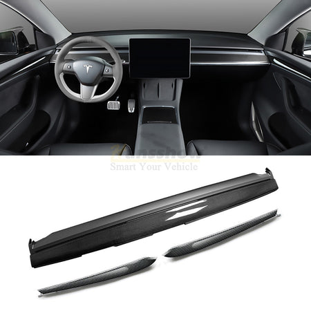 Glossy  carbon fiber dashboard and door trim panel kits