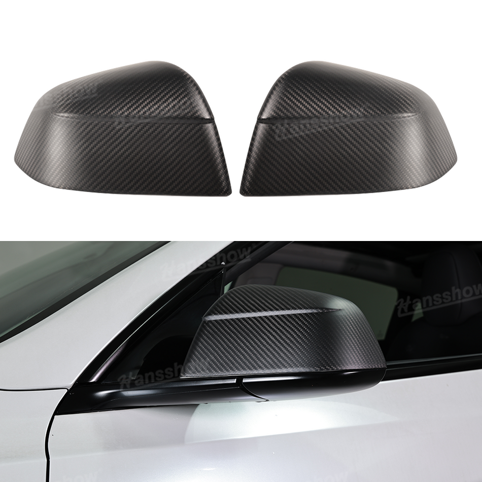 Tesla Model Y Side Mirror Covers Real Carbon Fiber Overlays Inspired By Model Y Juniper | Hansshow