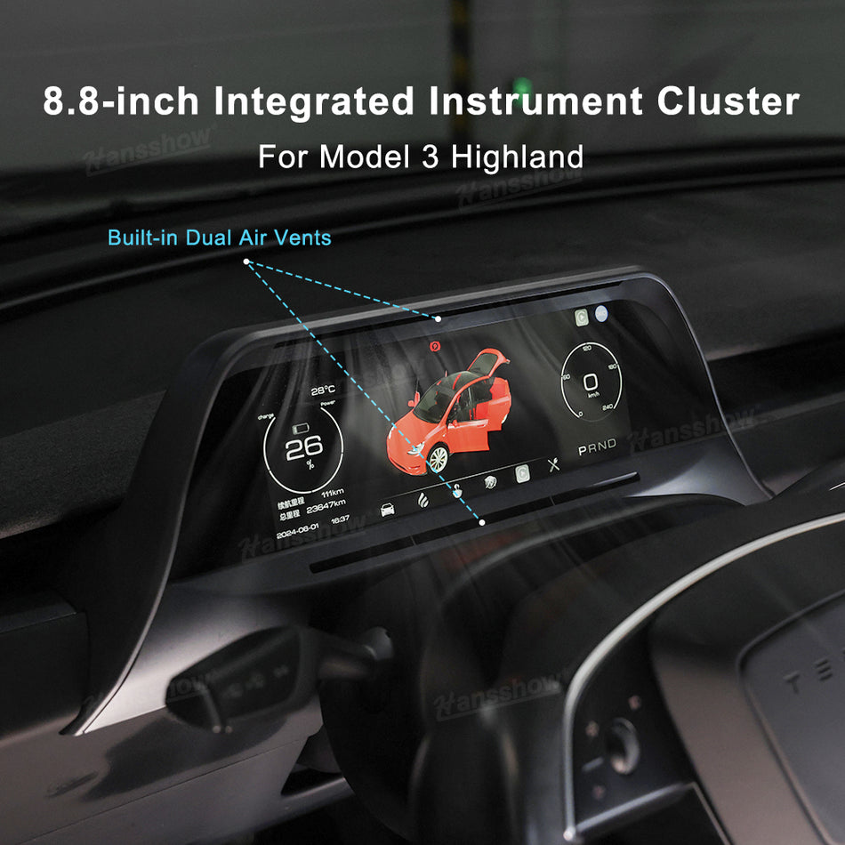 Tesla Model 3 Highland Affichage tête haute Écran de tableau de bord 8,8 pouces Hansshow F89