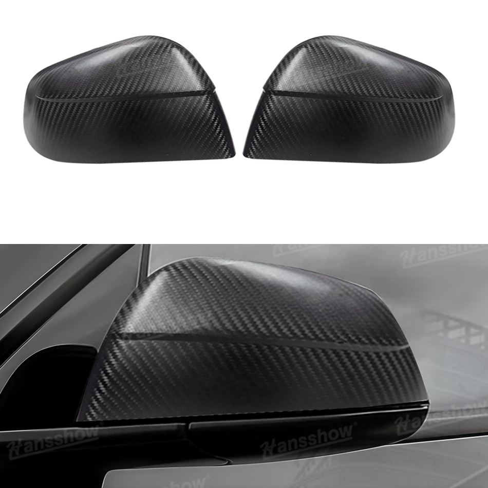 Tesla Model Y Side Mirror Covers Real Carbon Fiber Overlays Inspired By Model Y Juniper | Hansshow