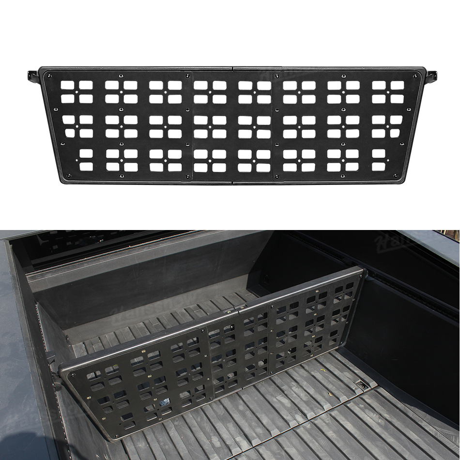 Cybertruck Vault Cargo Divider 3.0 Adjustable MOLLE Panel L-Track Tool Organizer Trunk Bed Divider