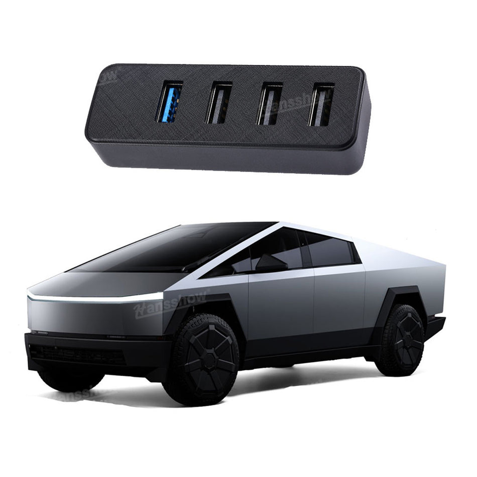 Tesla Cybertruck 4-in-1 Glove Box USB Hub Docking Station For Dash Cam Flash Drive Data Transferring Game Music|Hansshow