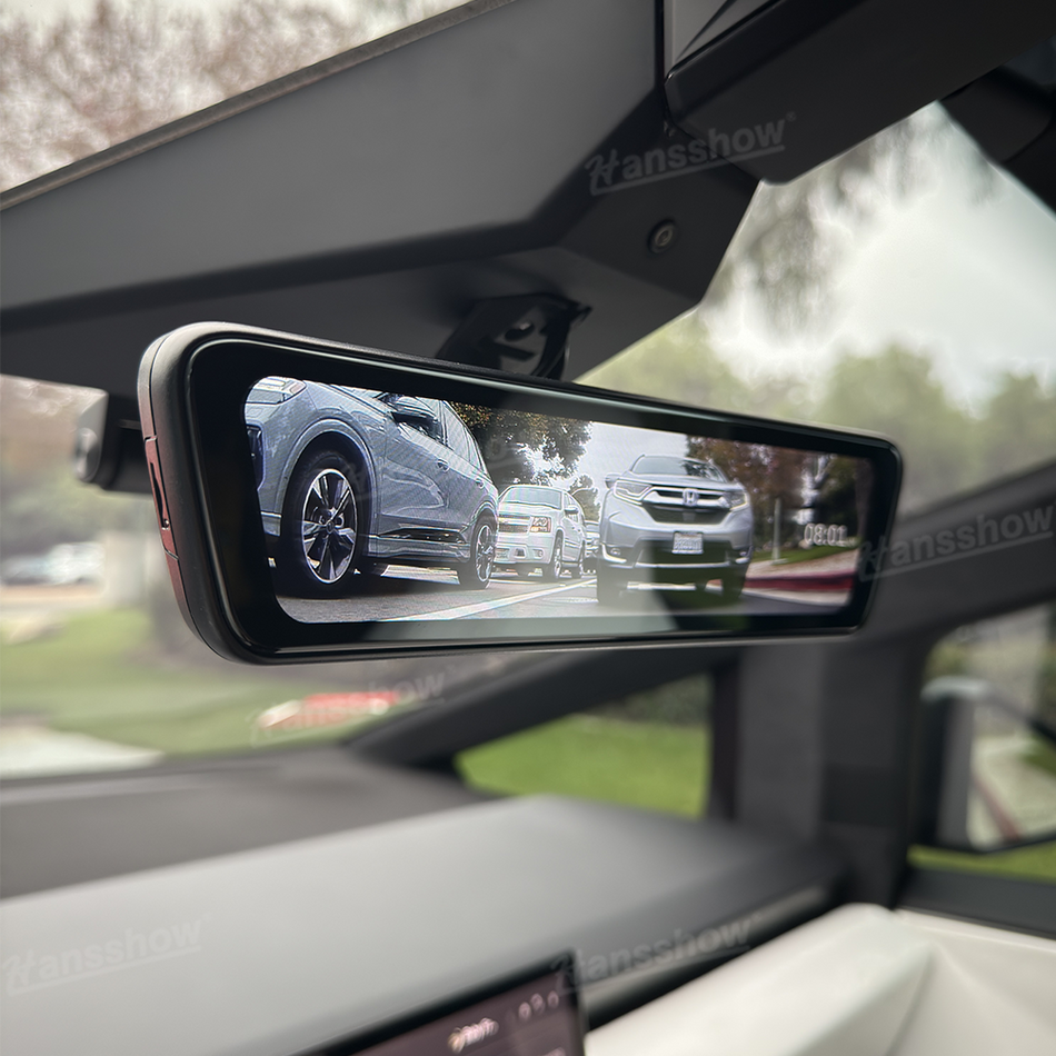 Tesla Cybertruck Media Rearview Mirror 8.2" Dual Channel Recorder Elektronisk interiørtilbehør | Hansshow