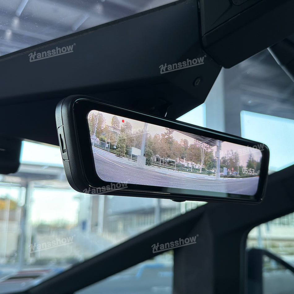 Tesla Cybertruck Media Rearview Mirror 8.2" Dual Channel Recorder Elektronisk interiørtilbehør | Hansshow