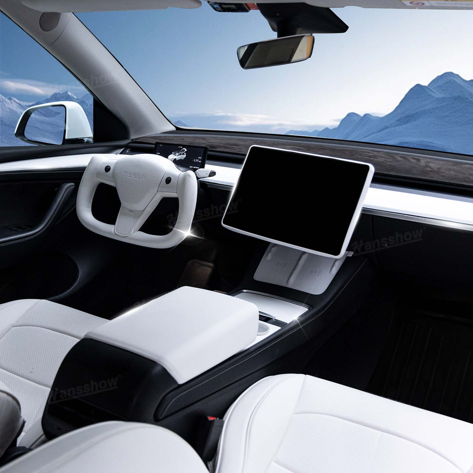 Ensemble de kits de style enthousiaste blancs pour Tesla Model Y/Model 3 Ensemble d'accessoires d'intérieur blancs Tesla | Hansshow