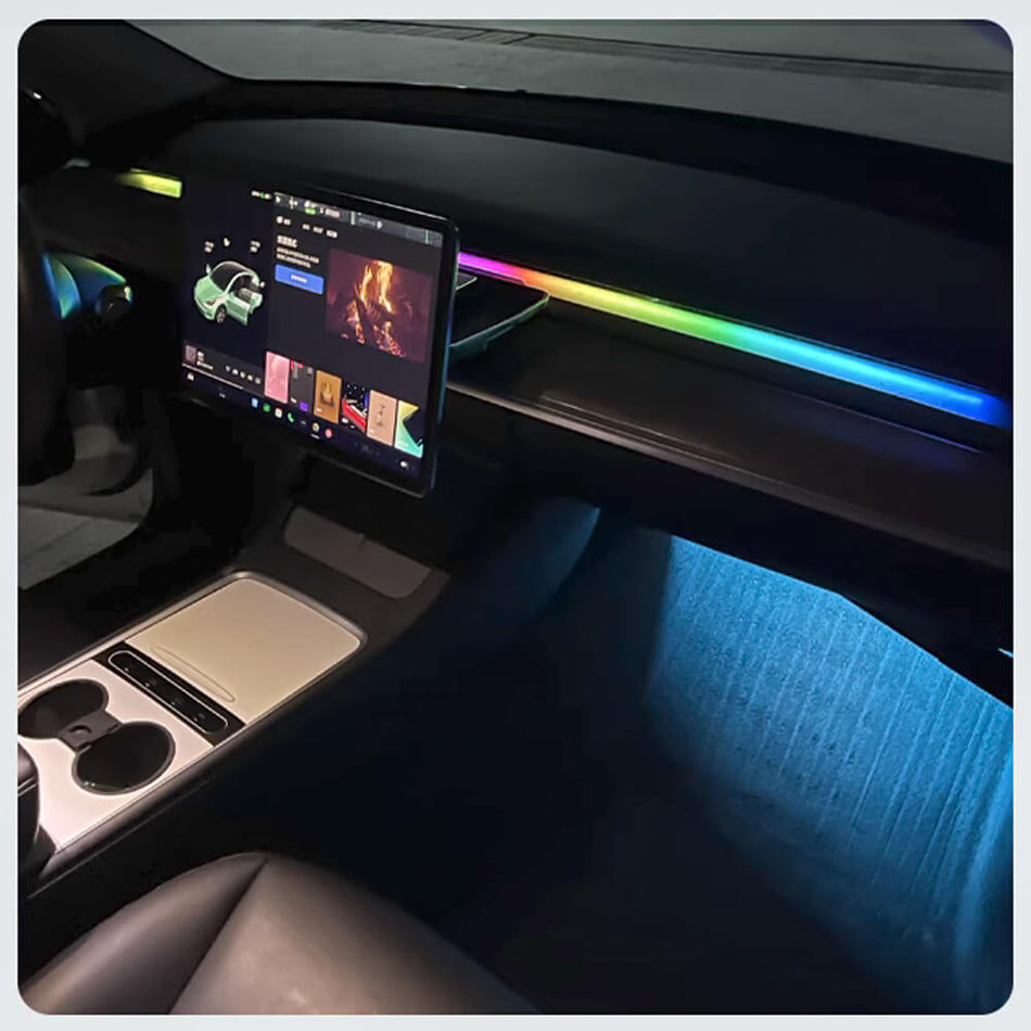 Hansshow Tesla Ambient Light Air Vent RGB Light Strips For Tesla Model 3/Y Dashboard Light-50%OFF