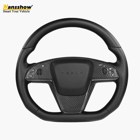 Matte Carbon Fiber Yoke Steering Wheel Middle Trim Panel Install Display